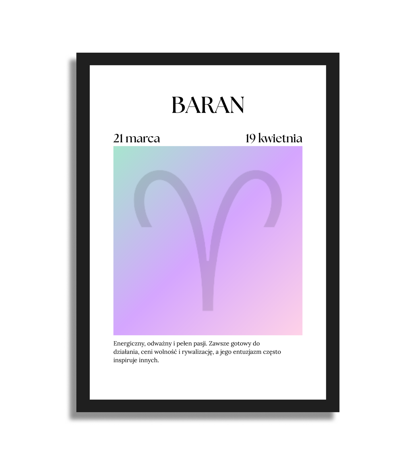 Plakat ze znakiem zodiaku - Różowy