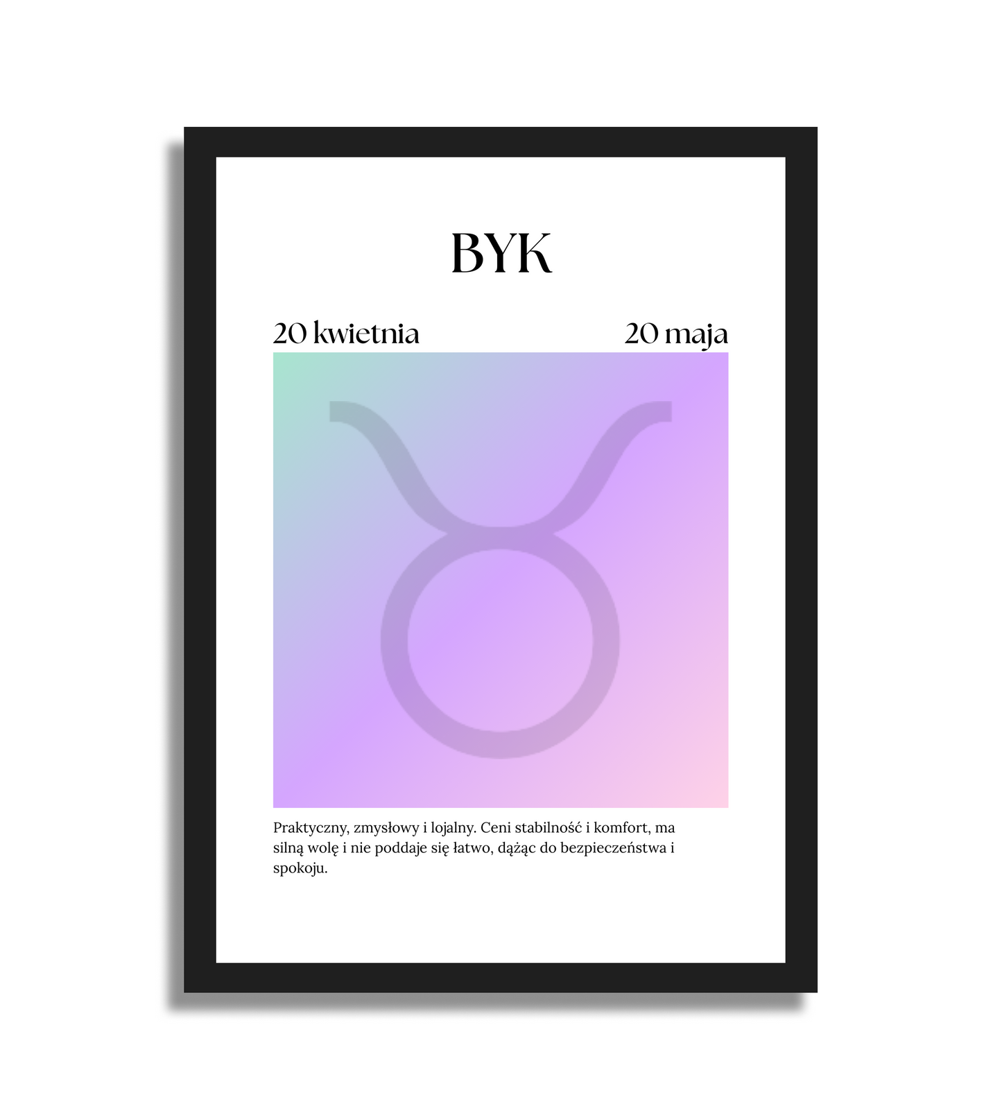Plakat ze znakiem zodiaku - Różowy