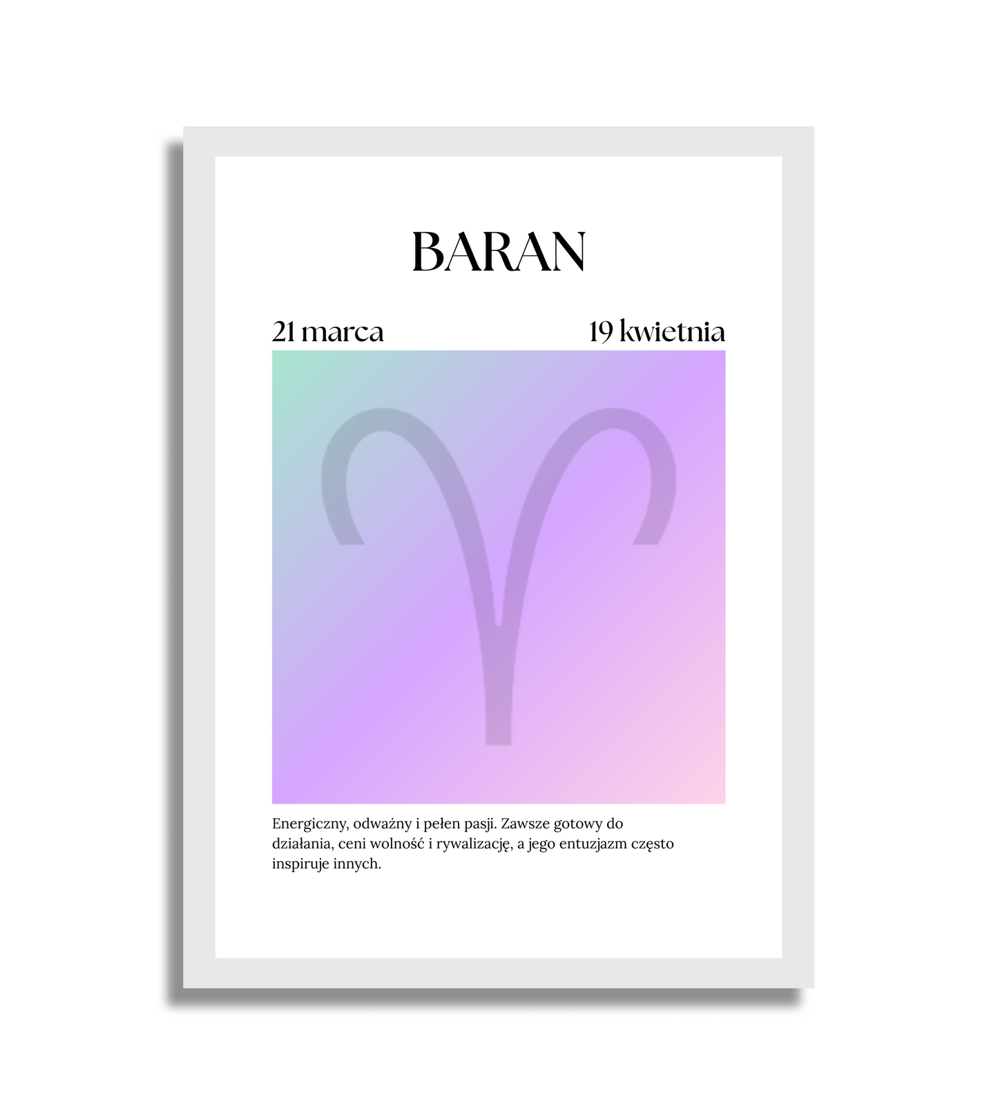 Plakat ze znakiem zodiaku - Różowy
