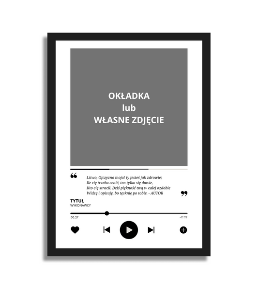 Plakat z własnym utworem i cytatem lub tekstem (wariant 3)