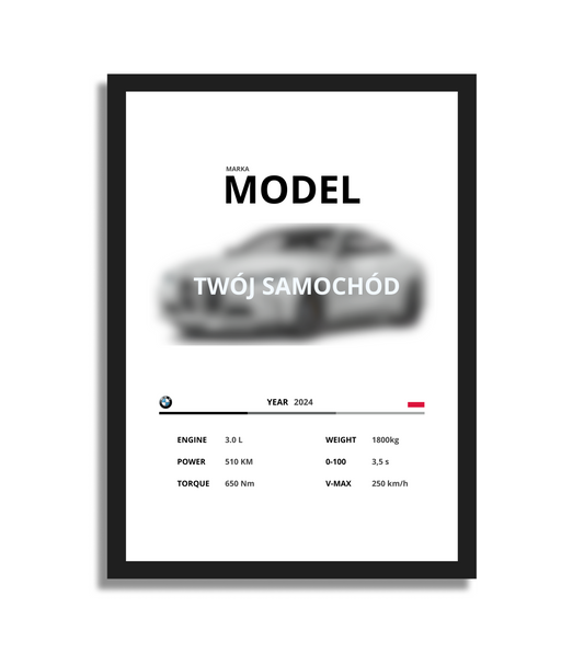 Plakat z własnym samochodem (wariant 1)